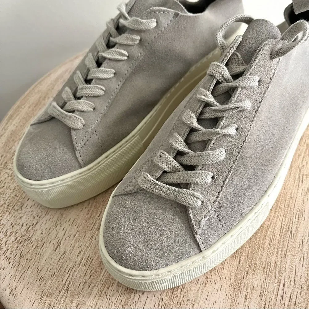 Who What Wear Daria Suede Platform Lace Up Sneakers in Gray, 8, NWOB